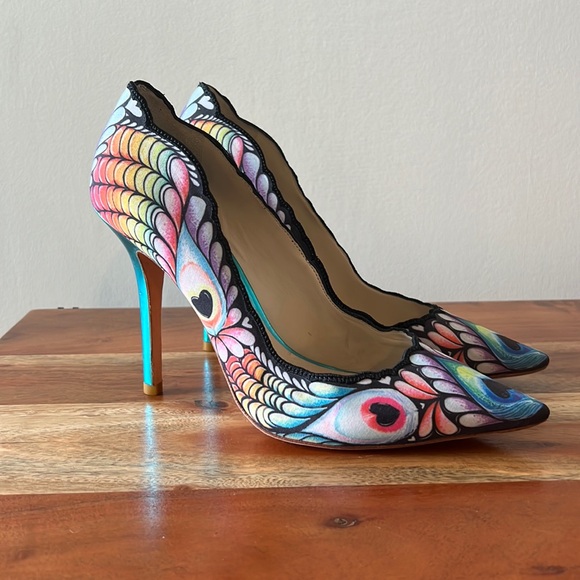 Sophia Webster Shoes - Sophia Webster Lola Peacock Butterfly Print Point-Toe Pump.  Size 39.